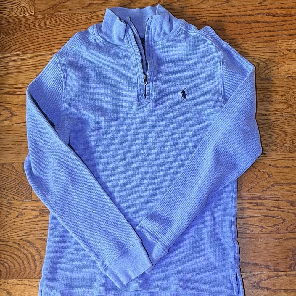 Polo by Ralph Lauren Boys Light Blue Zip-Up Sweater